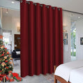 RYB HOME Privacy Curtain for Sliding Glass Door, Light Block Noise Reduce Insulated Curtain Screen Ceiling to Floor for Locker Room Basement Bedroom Closet, 100 inch Wide x 90 inch Long, Burgundy Red by RYBHOME