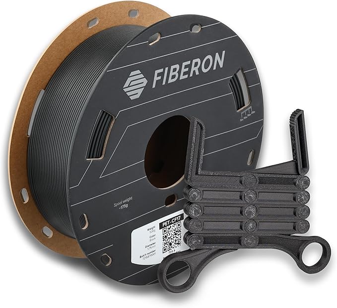 Polymaker Fiberon PET-CF17 3D Printing Filament Black 1.75mm 0.5kg, Excellent Stable Stiffness - Fiberon Carbon Fiber Reinforced PET 3D Printer Filament, Ideal for Jigs and Fixtures by Polymaker
