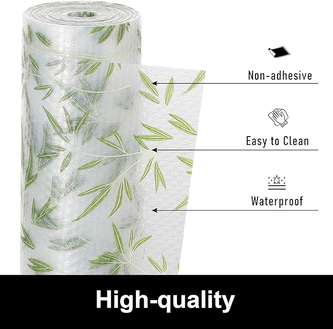 Cooyes Shelf Liner Drawer Liners, Shelf Liners for Kitchen Cabinets, Non-Adhesive Cabinet Liner, EVA Waterproof Non-Slip Refrigerator Liners for Kitchen Drawers（23.6" W x 118" L） - Image 4