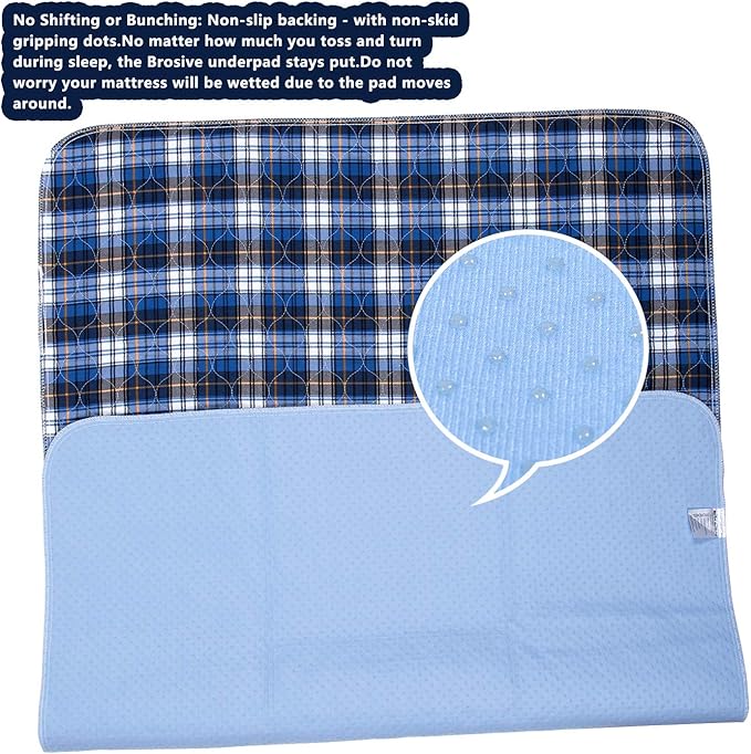 Non-Slip Bed Pads for Incontinence Washable (36" x 34"|2 Pack),Waterproof Bed Pads,Adult Washable Incontinence Bed Pads for Adults,Dog,Kids - Image 3