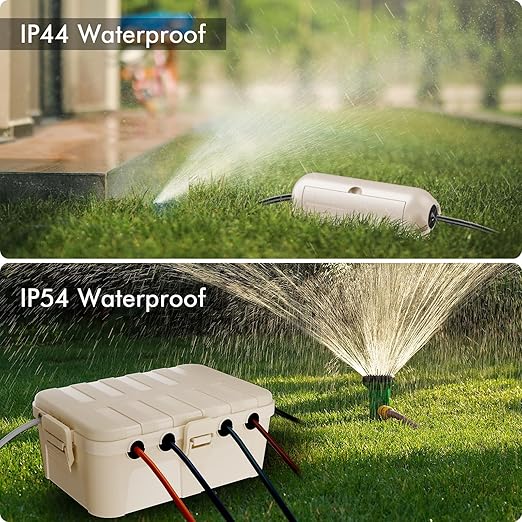 RESTMO 5-Piece Outdoor Waterproof Electrical Box Set – 12.5" x 8.5" x 5" Large & 7.1" x 2.3" x 2.3" Small, Weatherproof Boxes for Power Strip, Outlet, Plug, Socket, Timer, Holiday Light, Almond - Image 7
