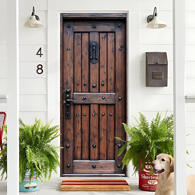 3D Door Stickers, Peel and Stick Vinyl Wallpaper, Self-Adhesive Mural for Home Decor 30.3" W x 78.7" H - Image 4