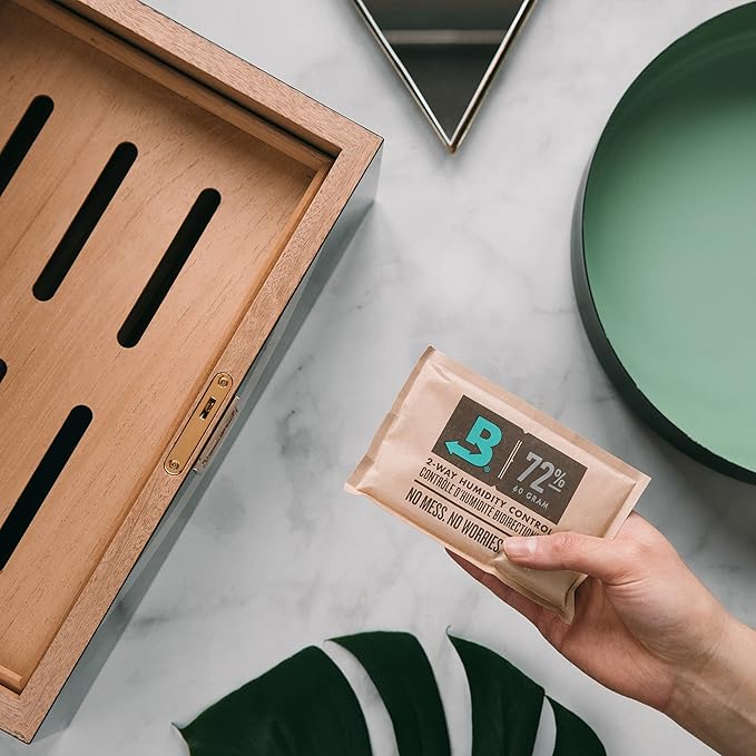 Boveda 72% Two-Way Humidity Control Packs For Wood Humidifier Boxes – 12 Pack – Moisture Absorbers – Humidifier Packs – Individually Wrapped Hydration Packets - Image 2