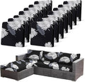 14Pcs Stretch Patio Cushion Covers Dustproof Outdoor Cushion Covers Washable Patio Couch Cover Slipcovers for Outdoor Furniture Protector Replacement(Black Palm Leaves, Cover Only) by CALBODE
