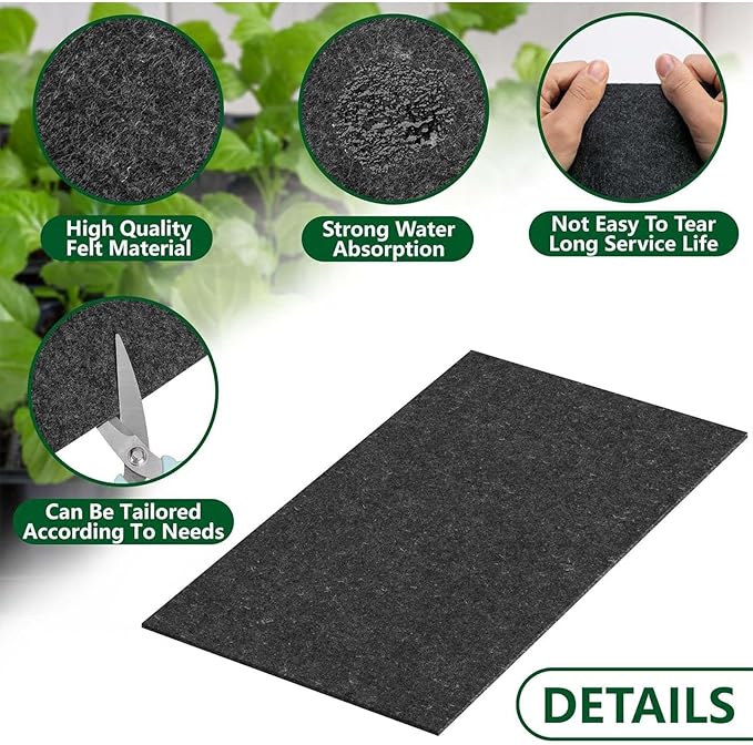 Capillary Mats – Greenhouse Plant Watering Mats, Absorbent Grow Pad | Veraatile Wicking Capillary Fabric Mat, Seedling Starting Moisture Pad, Garden Bench Liner, Plant Watering Organizer - Image 5