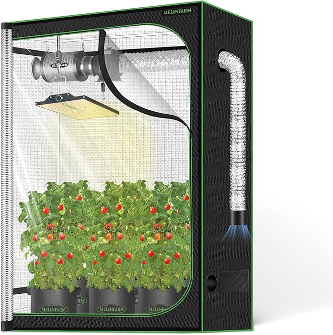 MELONFARM 4x2 Grow Tent, 48"x24"x60" Double Transparent Viewing Door Indoor Grow Tent, Growing Tent with High Reflective Mylar & Floor Tray, Plant Tent for Indoor Hydroponics Growing by MELONFARM