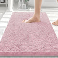 Smiry Luxury Chenille Bathroom Rugs 30x20, Extra Soft and Absorbent Shaggy Bath Mat, Machine Washable, Non-Slip Plush Carpet Runner for Tub, Shower, and Floor, Home Decor Accessories, Dusty Rose by Smiry