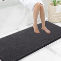 Smiry Luxury Chenille Bathroom Rugs 47x20, Extra Soft and Absorbent Shaggy Bath Mat, Machine Washable, Non-Slip Plush Carpet Runner for Tub, Shower, and Floor, Home Decor Accessories, Charcoal Grey by Smiry
