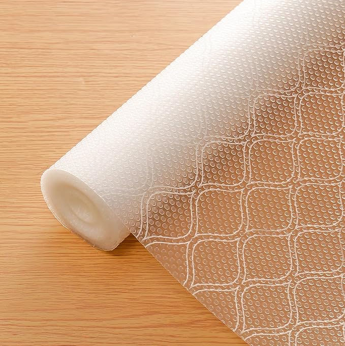 Cooyes Shelf Liner for Kitchen Cabinets Waterproof Kitchen Cupboard Liner Plastic Drawer Mats EVA Material Non Adhesive Fridge Mats for Shelves（23.6" W x 118" L） by Cooyes