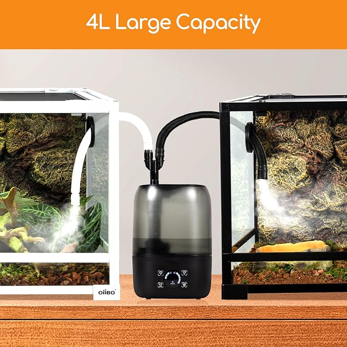 OIIBO Reptile Fogger Humidifier with Timing, 4L Large Digital Reptile Fogger Terrarium Humidifiers with Double Extension Tube Automatic Reptile Misting System - Image 8
