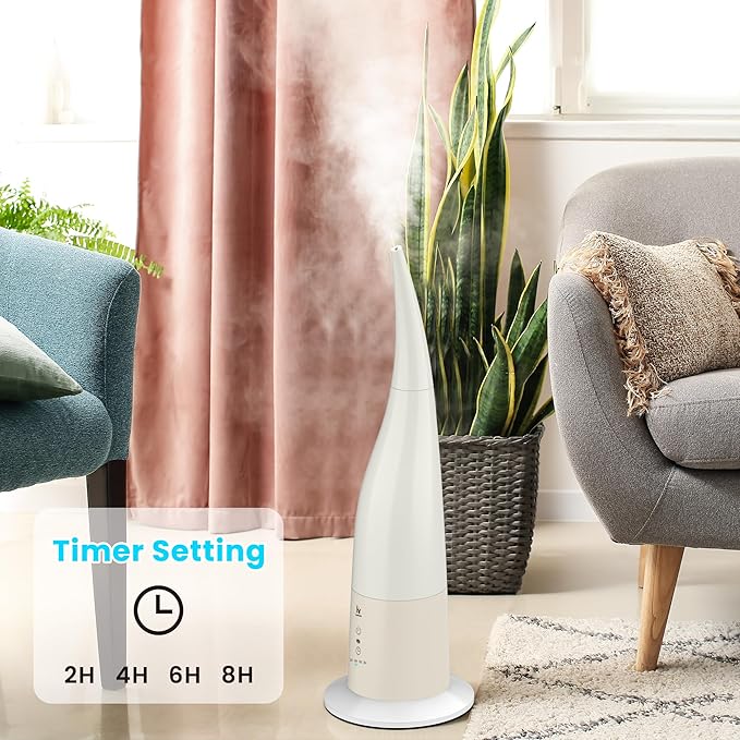 Cool Mist Humidifier, High Position Ultrasonic Humidifier for Bedroom & Large Room, 0.8-Gallon Tank, Quiet Cool Mist with 3-Speed Control, Touch & Remote, Auto Shutoff for Safety, Whisper Quiet, White - Image 5