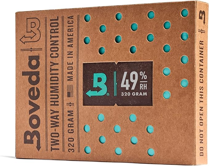 Boveda 49% Two-Way Humidity Control Pack for a Wood Instrument in a Display Case or Utility Case – Size 320 – Single – Moisture Absorber – Humidifier Pack – Individually Wrapped Hydration Packet by Boveda