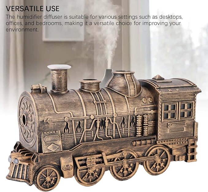 Humidifiers for Bedroom, 300ml Essential Oil Diffuser with Dual Nozzles Train Shaped Air Humidifier for Bedroom, Office and Desktop - Image 6