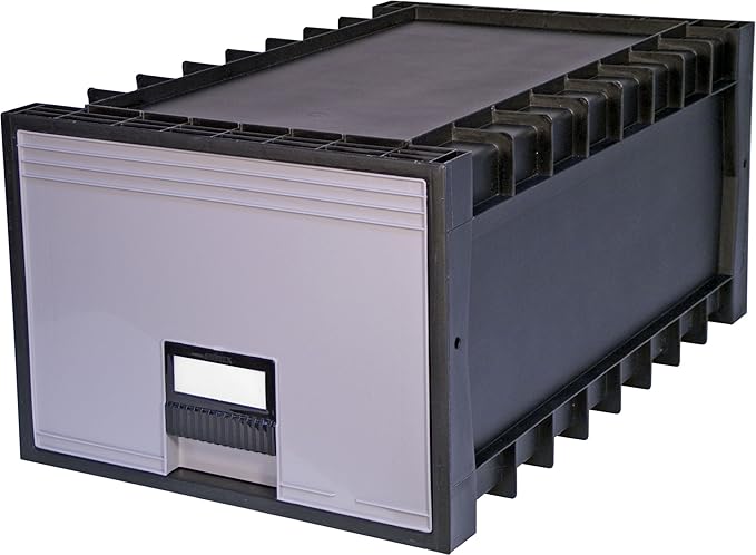Storex Plastic Archive Storage Box, Letter/Legal Size, 24-Inch Drawer, Black (61106A01C) - Image 3