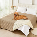 Smiry Waterproof Dog Bed Cover Pet Blanket, Soft Washable Dog Blanket for Furniture Bed Couch Sofa Reversible, Checkered (82"x102", Camel/Beige) by Smiry