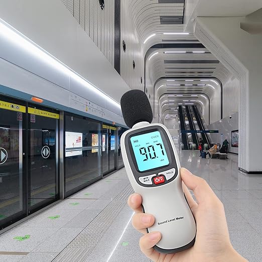 Decibel Meter Sound Level Reader 30-130dB(A), Hand-held Sound Noise Meter, Digital Noise Meter Decibel Monitoring Tester Calibrated Audio Noise Measuring Tool - Image 7