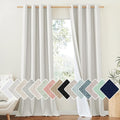 NICETOWN 100% Absolutely Blackout Linen Curtains with Thermal Insulated White Liner, Ivory, W52, 2 Pieces, Noise Reducing Textured Linen Look Curtains for Windows 102 inch Length for Classroom by NICETOWN