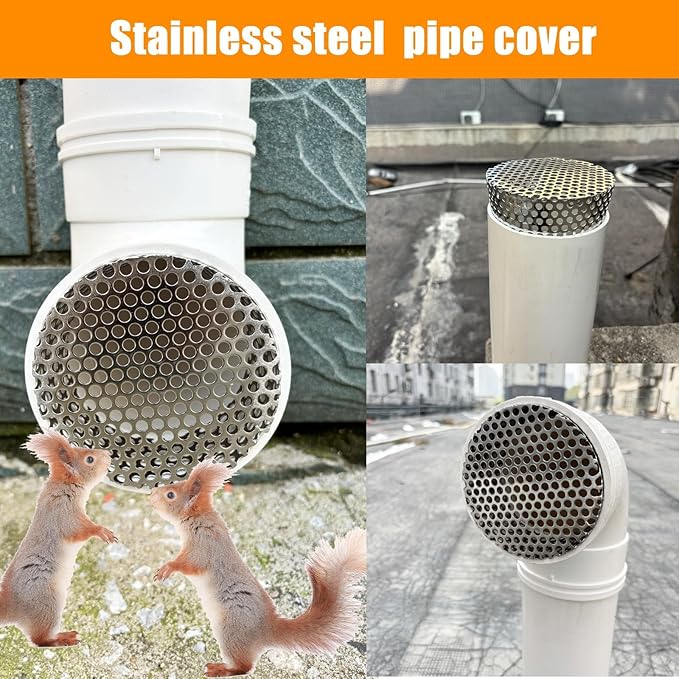 PVC Termination Cap Vent Cover, Stainless Steel Mesh Screen Vent Cover Slot for 3.55" to 4.13" ID Furnace and Roof Vent Pipe, Conical Vent Cap Rust preventing Leaves Debris, Birds Entering - Image 4