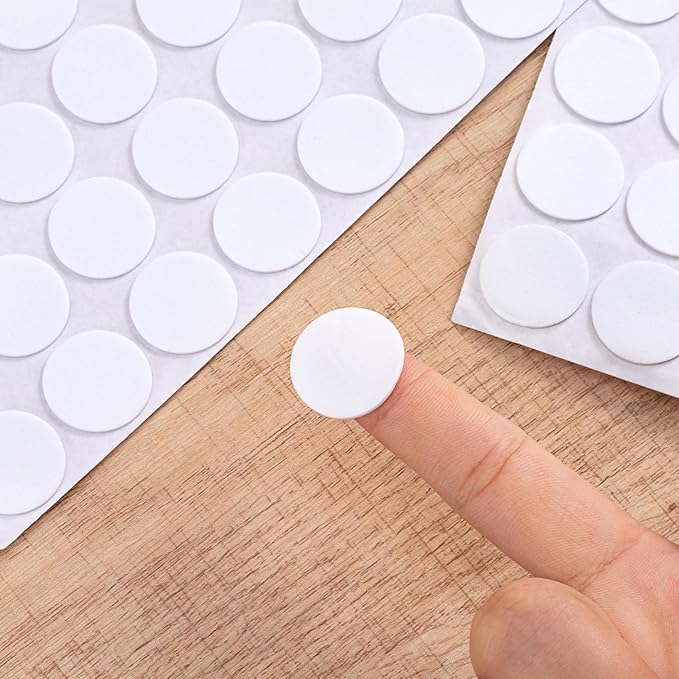 400 Pcs Small Felt Furniture Pads, Self-Adhesive EVA Foam Dot Circles, Round Felt Furniture Stickers for Desks Drawers Vases Photo Frames Cabinets Doors Candlesticks - White (0.78") - Image 3