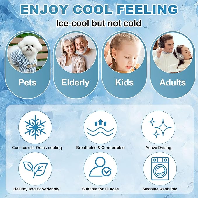 OTOB Cooling Dog Couch Cover Ice Silk Fiber, Washable & Non Slip Sofa Slipcovers Pet Mat, Soft Dog Bed Couch Cover Cooling Mat, Durable Pet Friendly Furniture Protector Covers(Blue, 28"*82") - Image 2