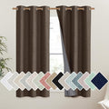 NICETOWN Coffee Vintage Linen 100% Blackout Curtains for Dining Room, Thermal Insulated Curtains 45" Long, Noise Reducing Window Treatment Drapes for Kitchen, 42" Wide Per Panel, Set of 2 by NICETOWN