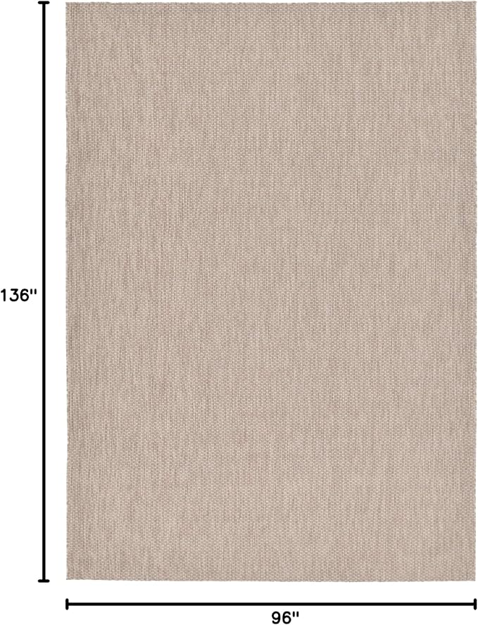 Unique Loom Collection Casual Transitional Solid Heathered Indoor/Outdoor Flatweave Area Rug (7' 10" x 11' 4" Rectangle, Beige/Ivory) - Image 2