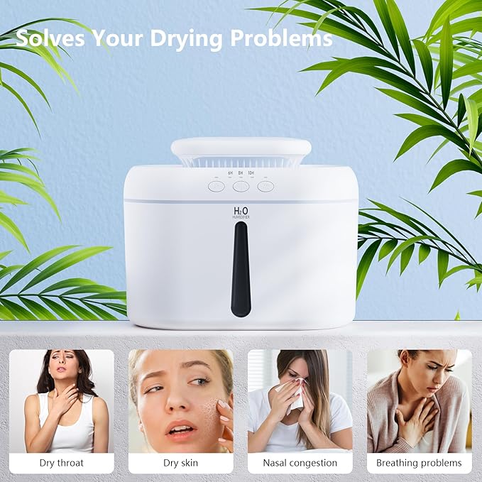 2L humidifiers for bedroom humidifier Home Ultra-Quiet 28 dB Quiet Supersized Cool Mist Air Humidifier for Baby Nursery，Dual Nozzie，Easy to Clean & Fill, 7 Color NightLight (White) - Image 5