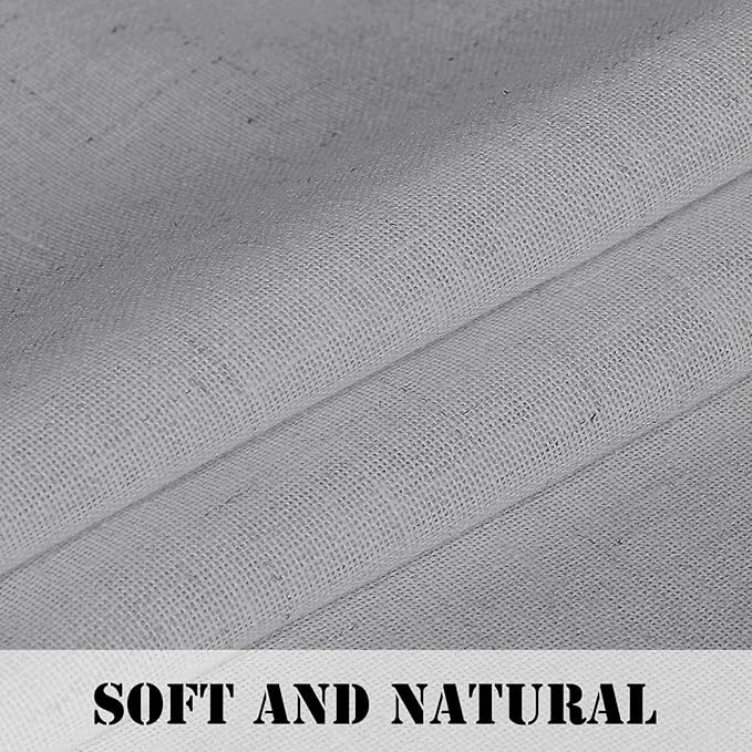 H.VERSAILTEX Dove Curtains 96 Inches Long for Living Room 2 Panels Rod Pocket Airy Flowy Lightweight Semi Sheer Linen Curtains for Boys Bedroom Dining Country Chic Decoration 52x96 Inch Length 8 FT - Image 4