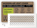 SABA Home Decor Air Vent Cover Grille - Acrylic Plexiglass 6 inch x 14 inch Duct Opening (8 inch x 16 inch Overall) White Finish Decorative Covers for Walls & Ceilings NOT for Floor USE, Venetian by SABAHomeDecor