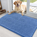 OLANLY Dog Door Mat for Muddy Paws 36x24, Absorbs Moisture and Dirt, Absorbent Non-Slip Washable Doormat, Quick Dry Chenille Mud Mat, Entry Indoor Entryway Carpet for Inside Floor, Cornflower Blue by OLANLY