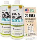 Coffee Machine Descaler (2 Pack) - 20 Uses - Keurig Descaling Solution - Universal Descaler for Keurig, Nespresso, Delonghi, Breville and All Single Use Coffee and Espresso Machines - Made in USA by PUREHQ