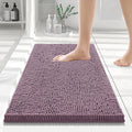 Smiry Luxury Chenille Bathroom Rugs 24x16, Extra Soft and Absorbent Shaggy Bath Mat, Machine Washable, Non-Slip Plush Carpet Runner for Tub, Shower, and Floor, Home Decor Accessories, Deep Plum by Smiry