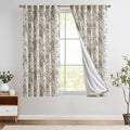 jinchan Lined Linen Blend Curtain Floral Curtains for Living Room 63 Inch Length Black Peony Flower Printed Curtain Back Tab Farmhouse Patterned Drapes Bedroom Window Curtains Set 2 Panels by JINCHAN