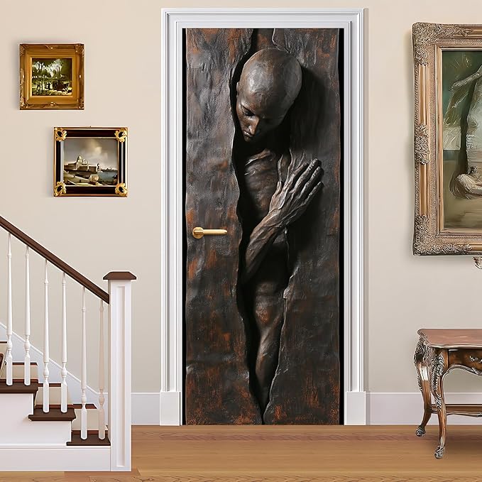 3D Door Stickers, Peel and Stick Vinyl Wallpaper, Self-Adhesive Mural for Home Decor 30.3" W x 78.7" H by BVBOX