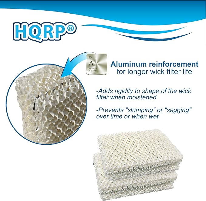 HQRP 8-Pack HDC12 Wick Filter Replacement for Essick Air AIRCARE HDC-12, EA1407, HD1409 Evaporative Humidifiers - Image 3