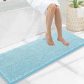 Smiry Luxury Chenille Bathroom Rugs 47x17, Extra Soft and Absorbent Shaggy Bath Mat, Machine Washable, Non-Slip Plush Carpet Runner for Tub, Shower, and Floor, Home Decor Accessories, Sky Blue by Smiry