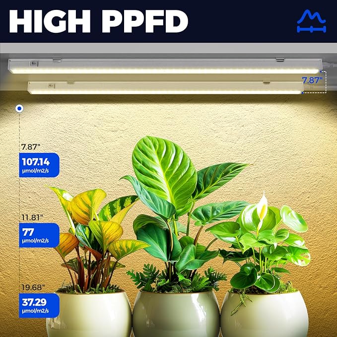 Barrina Grow Lights for Indoor Plants Full Spectrum, 2ft 40W (4 x 10W), T5 Plant Lights for Indoor Plants, Greenhouse, Plug and Play, Yellow, 4-Pack - Image 3