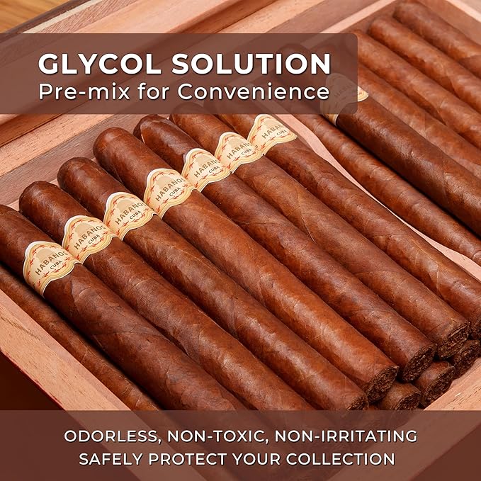 Woodronic Humidor Solution, Propylene Glycol for Cigar Humidifiers, 2-Pack Cigar Humidor Accessories Humidity Control at 70% Relative Humidity, Safe and Non-Toxic, 500 ml - Image 3