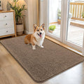 OLANLY Dog Door Mat for Muddy Paws 45x27, Absorbs Moisture and Dirt, Absorbent Non-Slip Washable Doormat, Quick Dry Chenille Mud Mat for Dogs, Entry Indoor Entryway Carpet for Inside Floor, Tan by OLANLY