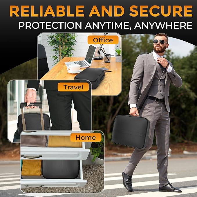 Fireproof Document Bag Waterproof Organizer Box With Lock 3 Layer File Storage Soft Case For Passport Ledger Papers Certificate Cash Files Important Documents Portable Secure Safe Home Travel Office - Image 5