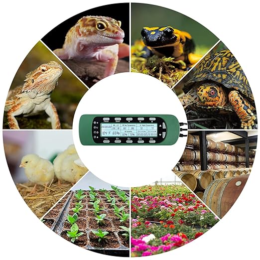REPTI ZOO Reptile Digital Thermometer Hygrometer Controller for Tank Terrarium - Waterproof Reptile Timer with Thermostat Controller Lighting Timer - Image 6