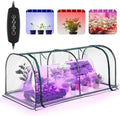 Meonum Mini Greenhouse with Grow Light, 51.18 "L x 25.59" W x 21.65" H Portable Greenhouses Waterproof UV-Resistant for Indoor/Outdoor Seed Starting(Dome Shape) by Meonum