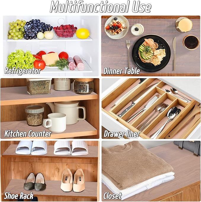 Anoak Shelf Liner, 12 Inches x 30(360.1 Inch) FT Non-Slip Cabinet Liner, Diamond Pattern Clear - Image 4