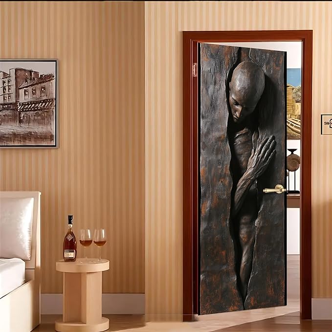 3D Door Stickers, Peel and Stick Vinyl Wallpaper, Self-Adhesive Mural for Home Decor 30.3" W x 78.7" H - Image 7