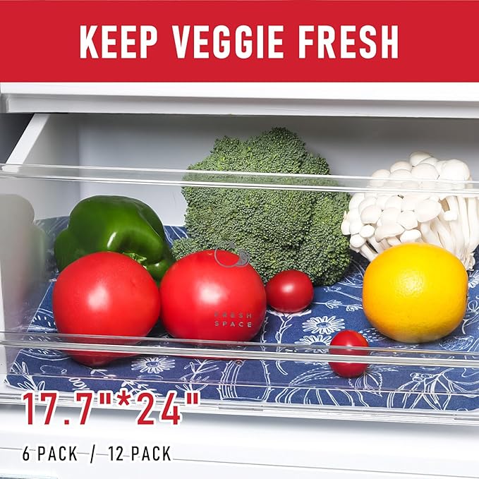 Cooyes Large Fridge Liners for Refrigerator, 17.7" × 24", Drawer & Shelf Liners for Kitchen Cabinets Non-Adhesive, Breathable Cloth Material, Non-Slip, Keep Produce Fresh Longer - Image 6