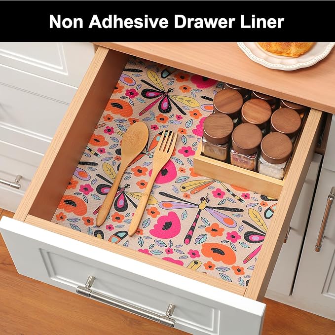 Cooyes Shelf Liner – Non-Slip Cabinet & Drawer Liner for Kitchen – Non-Adhesive Waterproof Shelf Paper with Modern Pattern – Durable EVA Cabinet Mat – Easy to Cut (Amethyst,17.5" W x 197" L) - Image 3