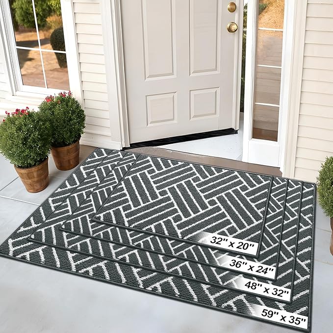 OLANLY Indoor Door Mat, 48x32 Inch, Dirt Resistant and Absorbent, Non-Slip Rubber Backing Floor Mats, Easy Clean Low-Profile Doormat for Entryway, Front Door, and Inside Entrance, Charcoal - Image 7