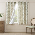 jinchan Lined Linen Floral Curtains for Living Room, 63 Inch Length Printed Flower Farmhouse Patterned French Country Back Tab Green Window Drapes Set Privacy Bedroom Curtains, 2 Panels by JINCHAN