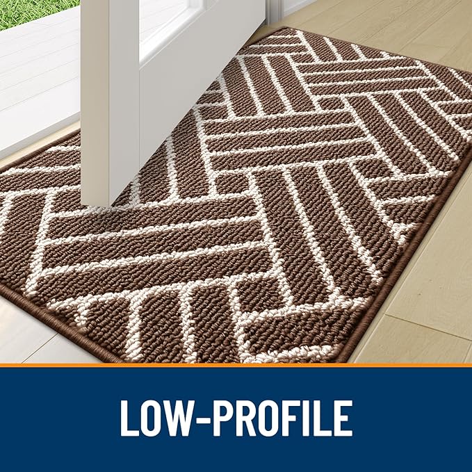 OLANLY Indoor Door Mat, 48x32 Inch, Dirt Resistant and Absorbent, Non-Slip Rubber Backing Floor Mats, Easy Clean Low-Profile Doormat for Entryway, Front Door, and Inside Entrance, Coffee - Image 4