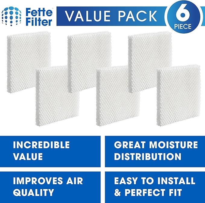 Fette Filter - Filter T Humidifier Wicking Filters Compatible with Honeywell HFT600T HFT600PDQ for Honeywell Tower Humidifier HEV615 Series & HEV620 Series. Includes 6 Replacement Filters. - Image 2